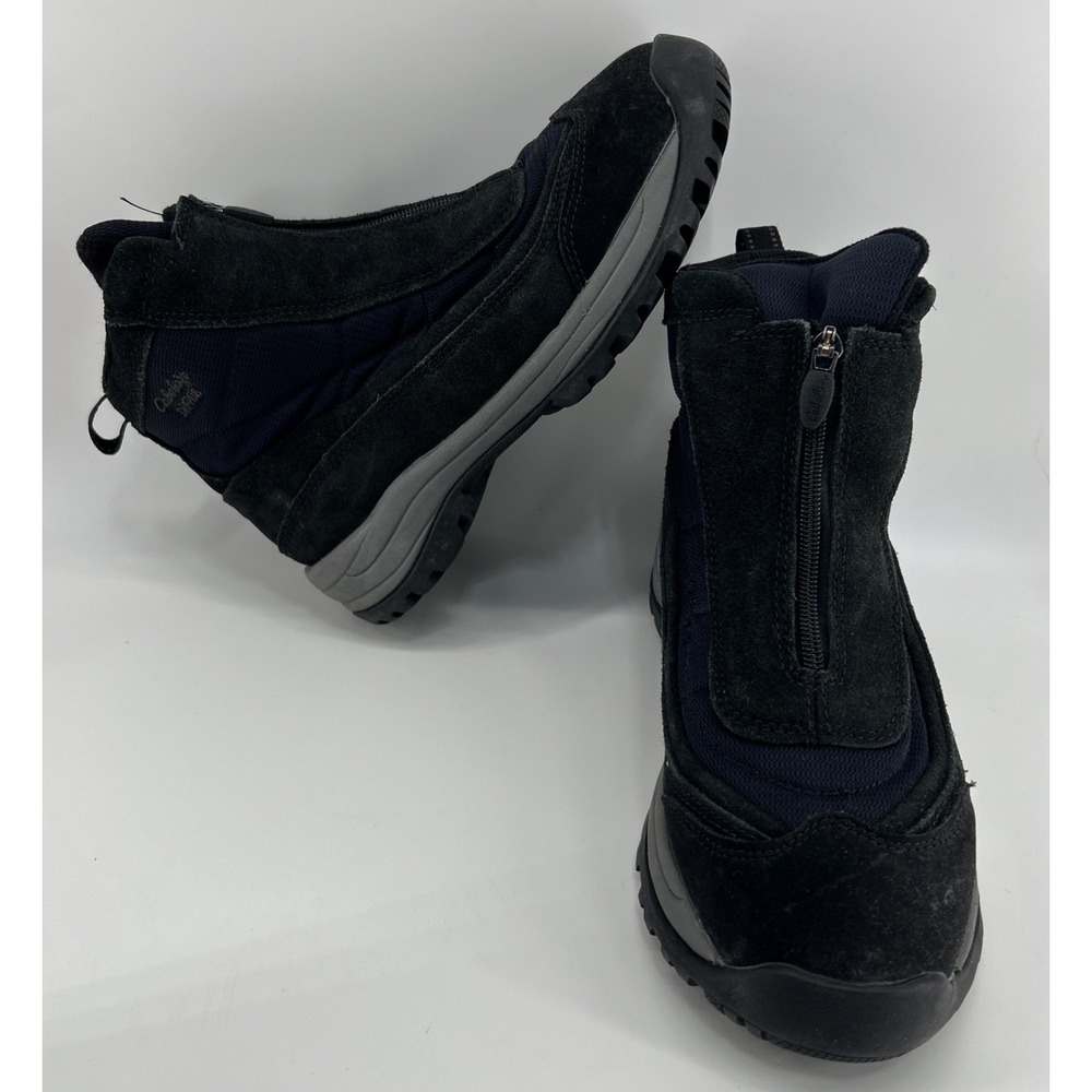 Cabela's Dry‎ Plus Black And Blue Leather Boots 84-1107 Thinsulate Size 8D